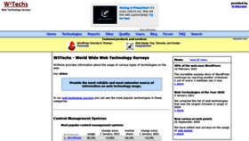 What W3techs.com website looked like in 2021 (4 years ago)